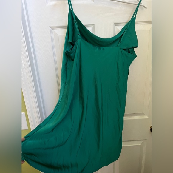 Dark Green Silk Dress - Picture 3 of 4